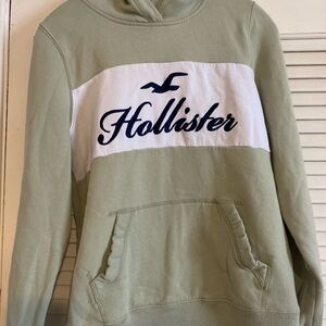 Hollister Sage Green Hoodie with Logo
